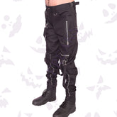 Side view of Punk Zipper Pants – men’s gothic pants with industrial zipper design